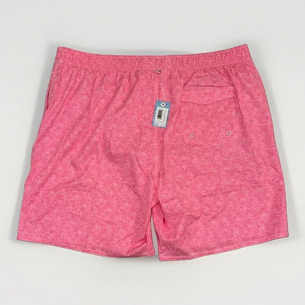 Johnnie-O Tickled Pink Cabo Swim Trunks Men’s XXL 2XL Pink Floral 7” NWT $89